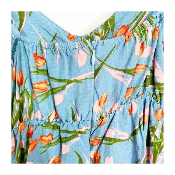 Dress Forum Urban Outfitters Dress Womens Mini Floral Sleeveless Medium Blue - Picture 4 of 7